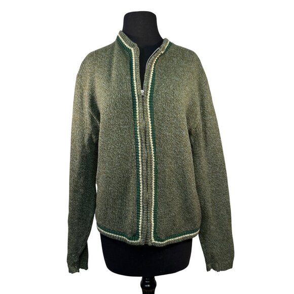 Vintage Indian Brand Size Large Wool & Mohair Womens Cardigan Sweater With Zippe - Picture 1 of 9